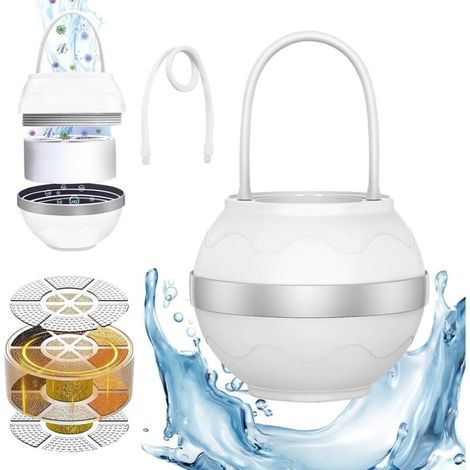Filtre à Boule de Baignoire, 8 Étapes Filtre à Eau de Baignoire, Filtre de Baignoire pour Bébés et Adultes, Pour une Peau Plus Douce et Plus Lisse - Sans BPA - 2 500 Gallons de Filtration (1/4)