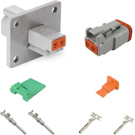 Kit connettore serie DT maschio femmina da pannello 2 vie