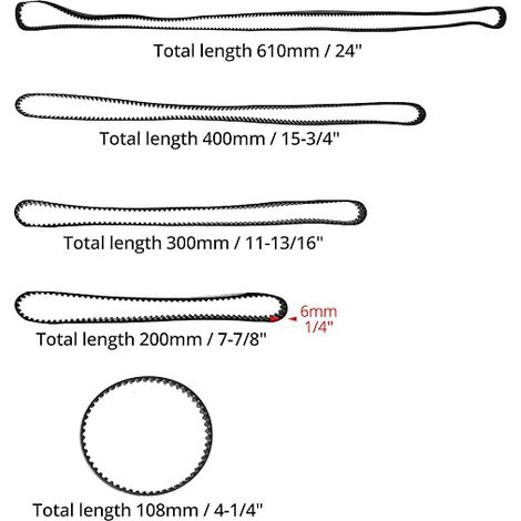 GT2 Rubber Closed Loop Synchronous Belt Width 6mm Fit for 3D Printer 110mm 200mm 300mm 400mm 610mm (1/4)