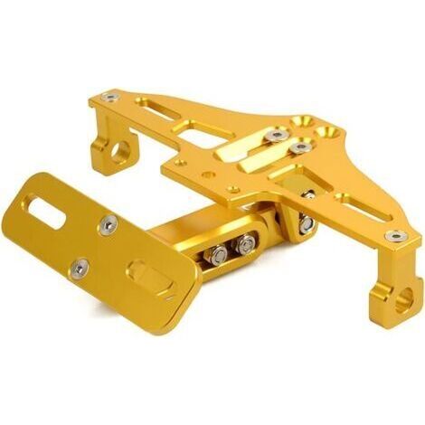 Universel Moto Supports de Plaque D'immatriculation Réglable pour MT-07 MT-09 YZFR6 R125 T- CBR1000RR CBR300R CBR400F CBR600RR CBR900RR(Or) (1/5)