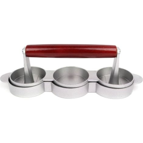 Mini Hamburger Presses Antiadhésive 3 Fente Petits Burger Galettes Presse Triple Boeuf Maker Moule Machine Viande Cuisine (1/4)