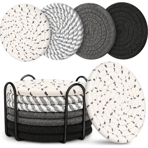 Posavasos para bebidas y mesa de café, juego de 8 posavasos absorbentes de estilo bohemio. (1/5)