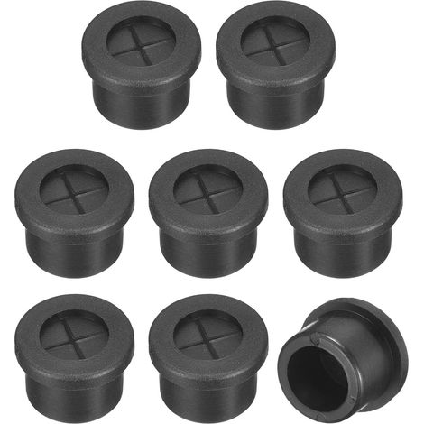 8 Pcs Passe-Câble pour Cordon, 14mm Passe-Câble de Bureau en Caoutchouc Flexible Grommets de Fil Cache-Trou pour Bureau Organisateur de Câbles d'Ordinateur, Noir (1/5)