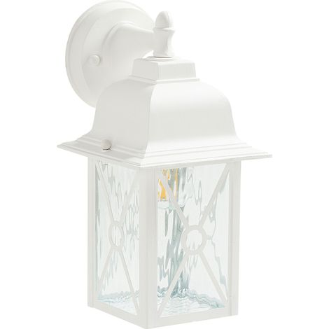 Lámpara de pared de metal blanco 30 cm aplique farol tradicional exterior Findon