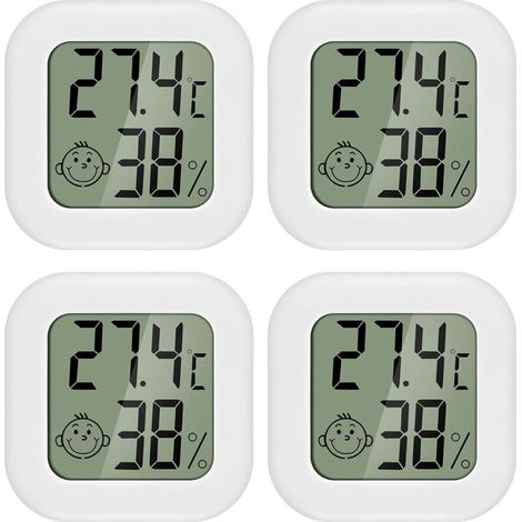 4 pièces Mini LCD Thermomètre Hygromètre Interieur Termometre Maison Convient pour Les Chambres D'enfants,Les Chambres de Personnes âgées etc