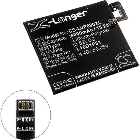 NX - Batterie téléphone, smartphone, GSM pour Lenovo 3.82V 4000mAh - LENOVO L16D1P31L16