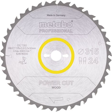 Metabo Sägeblatt "power cut wood - professional", 315x3,0/2,0x30, Z24 WZ 20° (1/3)