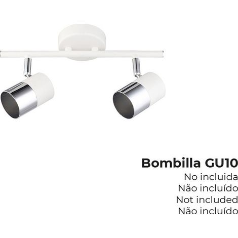 Applique Halogène 2 éléments Couleur Chrome+blanc Os Modèle Gu-10 Moon Edm (1/3)