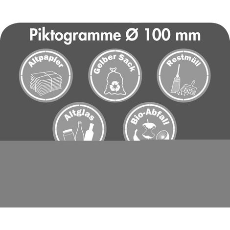 Juego  de  pictogramas  de  muñones  blanco  5  pzs.  Ø  100  mm  -  5408810