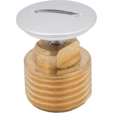 JS Tapón de cierre con tornillo ranurado cromado, DN20, 3/4'' de latón, 0018382000001