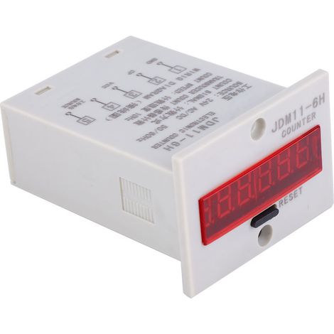JDM11-6H 6-stelliger elektronischer Zähler mit LED-Digitalanzeige, Relais und Messumformer, 24V AC/DC-Netzteil. (1/5)