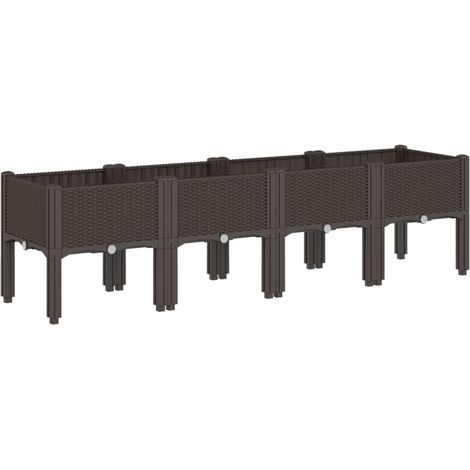 Maison Exclusive - Jardinera con patas PP marrón 160x40x42 cm