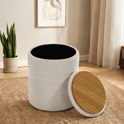 Pouf beige 36,5 x 36,5 x 46,5 cm (1/5)
