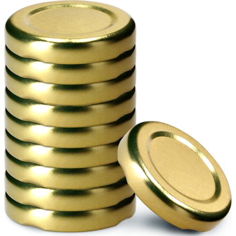 KADAX Schraubdeckel fi43 mm, aus Metall, für Einmachgläser, 10 Stück, Gold