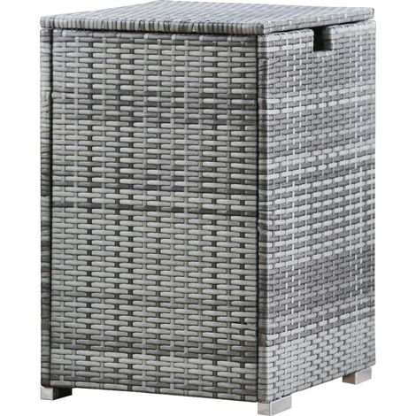 Teamson Home – Coffre de rangement en rotin synthétique pour bouteille de gaz – Accès facile avec couvercle à charnière – Dimensions L40.6 x l40.6 x H59.7 cm
