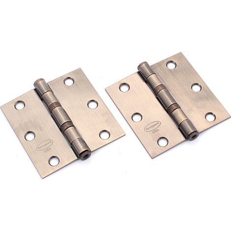 Charnière universelle 65 x 65 x 1,5 mm, finition patinée, lot de 2