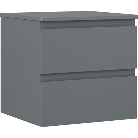 Mexen Orio Badezimmerunterschrank 50 cm mit Arbeitsplatte, 2 Schubladen, Graphit matt - 91A10-05047-2-BFFC66