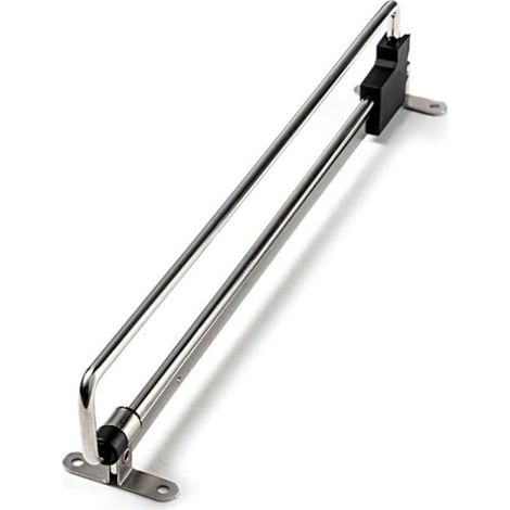 Barre de penderie extensible et réglable - Fer - Gain de place - Adaptée aux armoires et espaces de rangement - 300 x 41 x 62 mm - Argent (1/5)