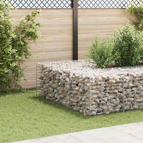 gabion cubique surélevé en fil d'acier 60x60x60 cm
