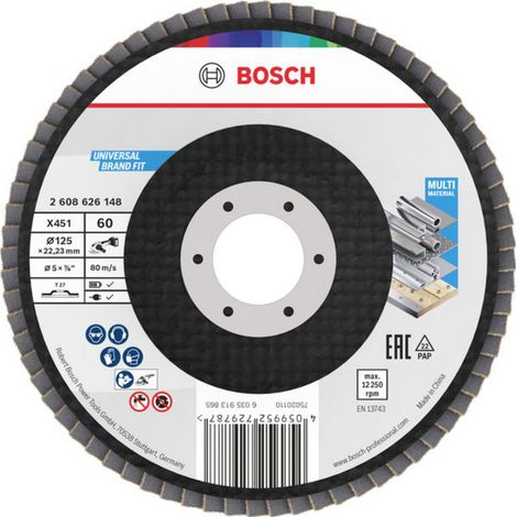 Bosch Accessories 2608626149 Fächerschleifscheibe Durchmesser 125 mm Körnung (num)=80 1 St.