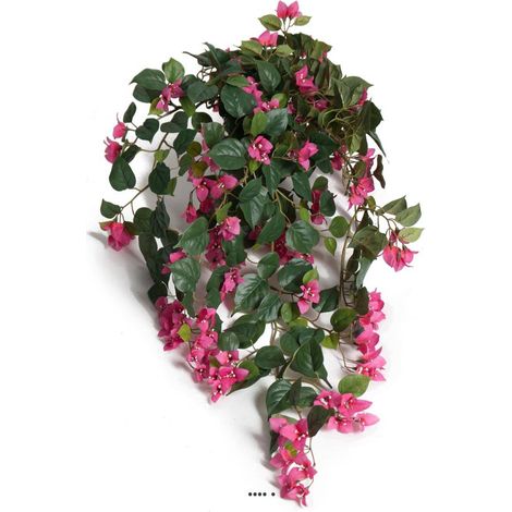 Bougainvillier artificiel en fleurs retombant, en pot, L 50 cm