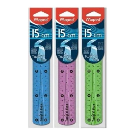 Maped regla twistn flex decorada doble graduacin 15 cm colores surtidos