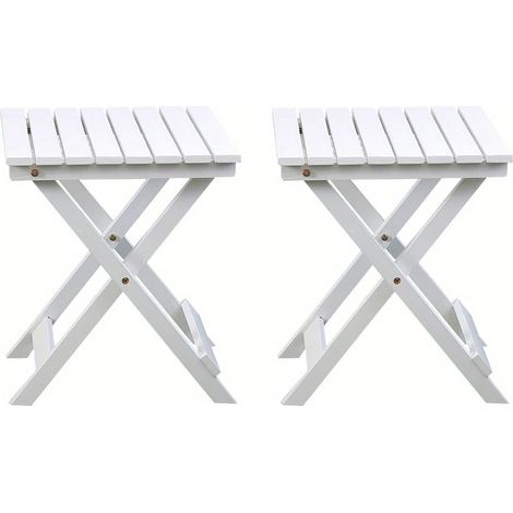 Petite table d'appoint carrée en bois, pliable, idéale pour une terrasse, un salon, une chambre, comme support pour plantes ou pour le camping. (1/5)