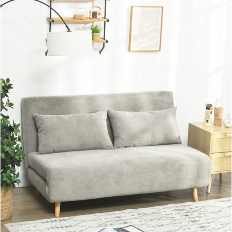 Schlafsofa Polyester Grau 141x90x81 cm, mit Bettfunktion und 3-fach verstellbarer Rückenlehne (1/5)