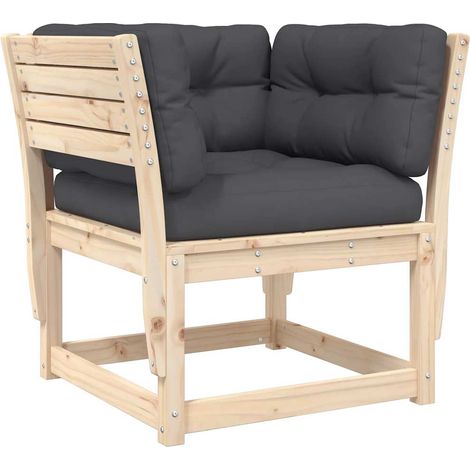 Maison Exclusive - Sofá de jardín con reposabrazos cojines madera (1/5)