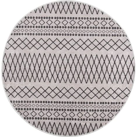 Tapis lavable antidérapant,Tapis de Salon,Cuisine,Bureau,Tapis de porte φ120 cm Noir et blanc DVNEI369623 (1/5)