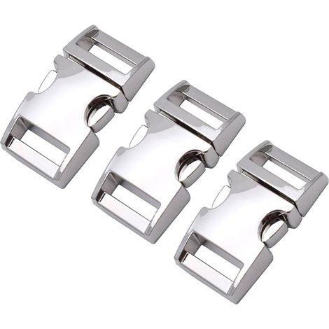 Fermoir à clip en alliage métallique, idéal pour les paracordes (bracelets, colliers pour chiens, etc.), boucle, attache à clip, taille : S, 3/8”, 33 mm x 15 mm, couleur : argent, de la marque Ganzoo