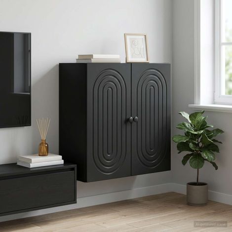 Armoire Murale Noir 59 x 31 x 60 cm Bois d'ingénierie vidaXL