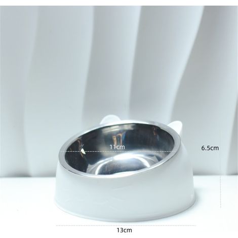 gamelle haute en acier inoxydable pour chat, gamelle haute antidérapante à 15°, gamelle inclinée pour animaux de compagnie