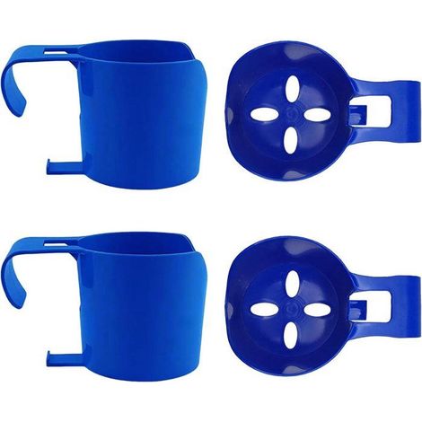 Porte-gobelets piscine, lot de 4, support verre ABS antidérapant, organiseur bord de piscine 15 x 11,5 x 9 cm, bleu (1/5)