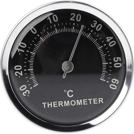 SABIR Mini thermomètre de voiture 58 mm - Affichage mécanique analogique de la température avec autocollant (1/4)
