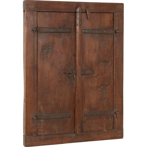 Finestra finestrina grata in legno massello e in ferro antica e vecchia medievale con telaio da interno o da esterno (1/5)
