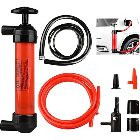 Pompe à main pour eau, pompe d'aspiration d'essence portable, pompe à essence manuelle, pompe de transvasement avec 3 tuyaux, kit de pompes à siphon multifonctionnel pour voiture, bateau, moto (1/5)