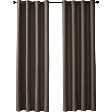 Rideau Occultant Une Pièce Thermique à Oeillet Décoration de Fenêtre Pour Salon et Chambre 132 x 160 cm Café café. (1/5)