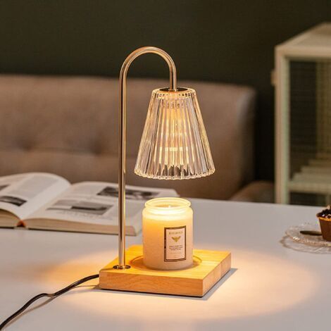 Réchaud à Bougie Électrique, Lampe avec Minuterie et Variateur pour Ambiance, Chauffe-Plat Élégant et Moderne (Champagne) [Classe énergétique G]