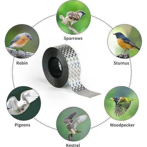 80 m (4,8 cm) Vogelabwehrband, Vogelabwehrband, Gartenvogelscheuche, reflektierender Vogelfänger, Taubenschutz (1/4)