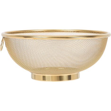 Edelstahl-Sieb mit feinem Netzgewebe – 20 x 20 cm – Gold (1/4)