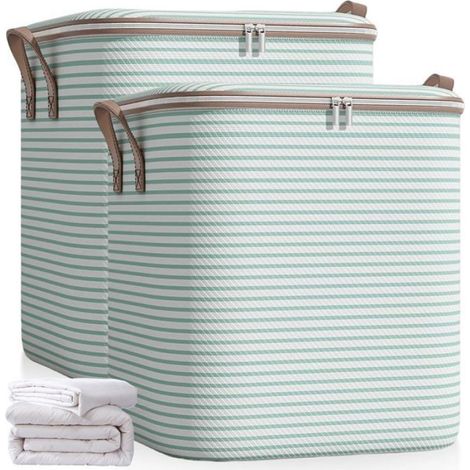 Lot de 2 sacs de rangement 180 L, grande boîte de rangement , sacs de rangement pliables pour couettes (70 x 50 cm) (1/5)