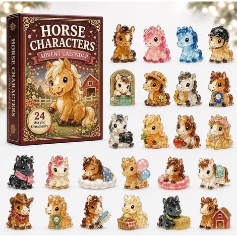 Cheval cristal calendrier avent 2026 2D boîte surprise