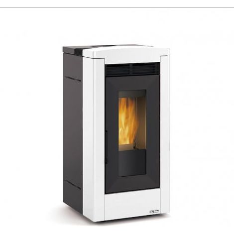 STUFA A PELLET DAL ZOTTO BRUNELLA ELITE 13.1 KW BIANCA 344 m³ CANALIZZATA 26597 (1/5)