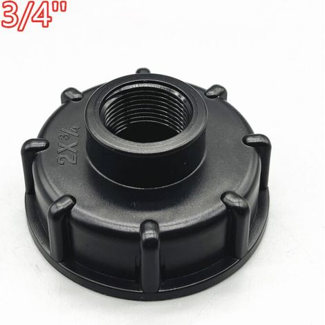Adaptador IBC S60x6 para tapón de tanque de 1000 litros, 3/4 pulg. (versión externa convexa de 6 puntos engrosada (3/4 pulg.)) (1/3)
