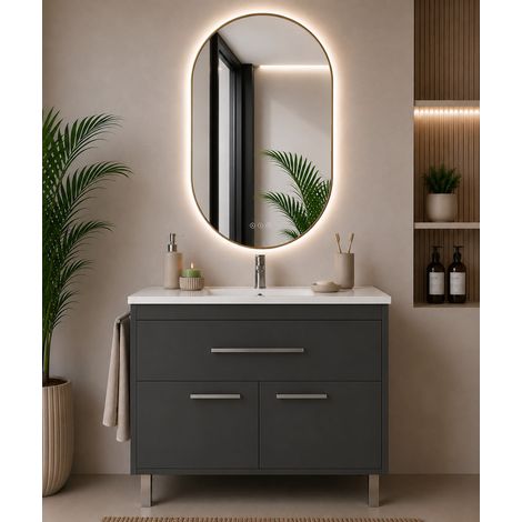 Bathroom cabinet with basin ORIGENBATH BAHIA without mirror 50x40 cm graphite (1/5)