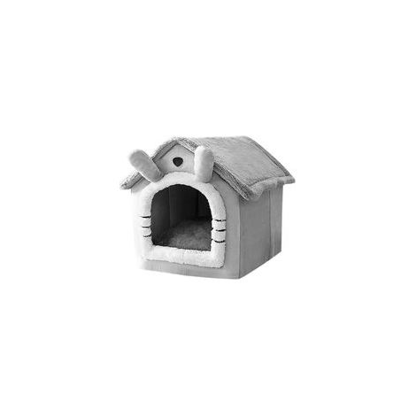 Caseta para mascotas de interior, cómoda y cálida, cama para gatos, cama cálida estilo cueva, adecuada para que duerman cachorros y perros pequeños, diseño desmontable, fácil de instalar - Crezuo