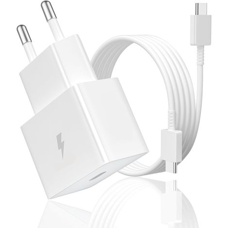 25-W-USB-C-Netzteil, inklusive 1-m-Kabel, Schnellladeadapter für Samsung Galaxy S25, S24, A16 und A55 (Weiß) (1/5)