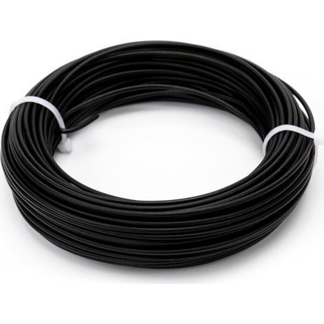2mm 20m Plastic Coated Iron Wire, Tree Tying Wire, Garden Plant Twist Tie Wire for Plant Tree Support, Black (1/4)