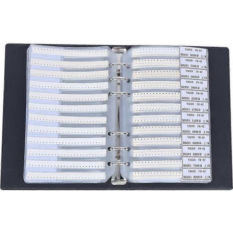 0201 170 Assortiment de résistances, composants électroniques, nuancier plastique noir (1/4)